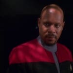 Benjamin Sisko looks off to the side in 'Star Trek: Deep Space Nine'