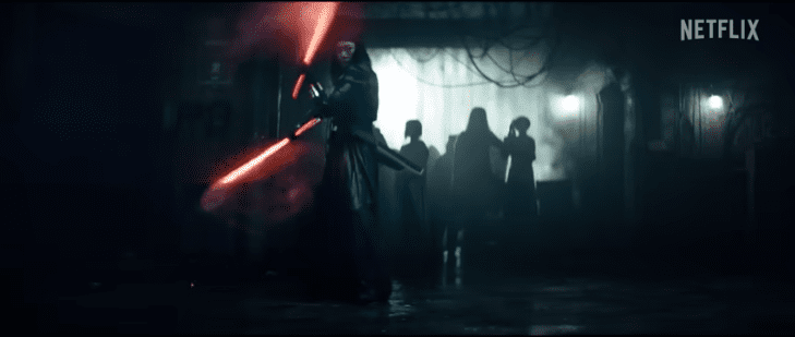 Fire swords in 'Rebel Moon'. Source: Screenshot official trailer YouTube