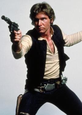 Promotional image of Harrison Ford as Han Solo for Star Wars: Episode IV – A New Hope