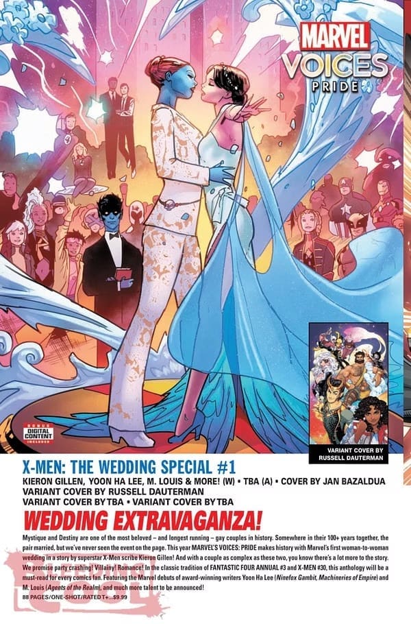 Marvel Previews Solicit for X-Men: The Wedding Special #1