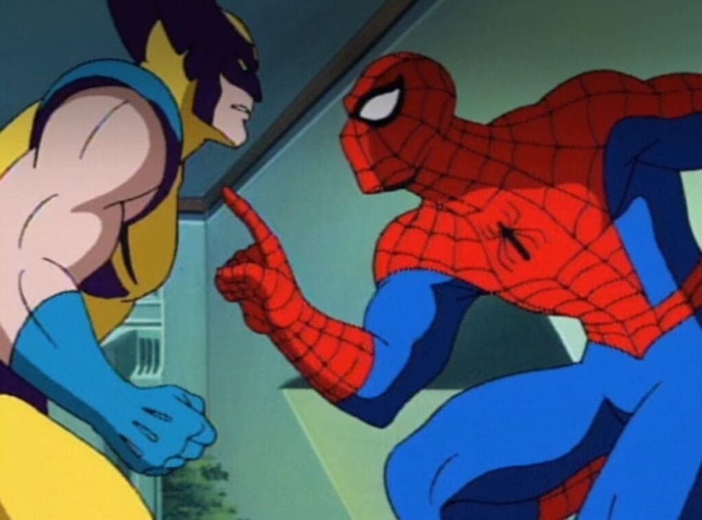 90's Spider-Man and Wolverine screenshot from Fox Cartoon