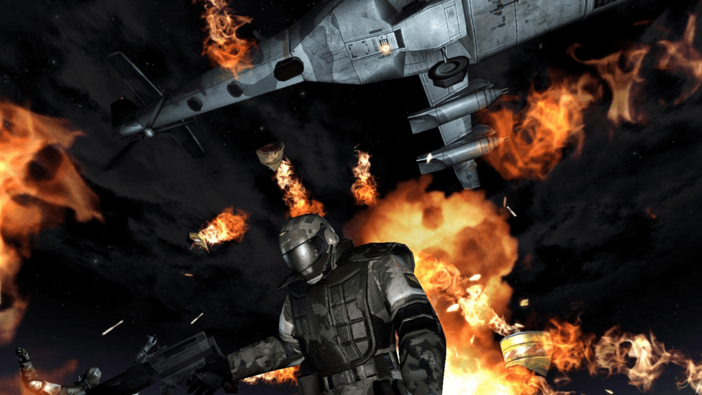 F.E.A.R. screenshot with lots of fire