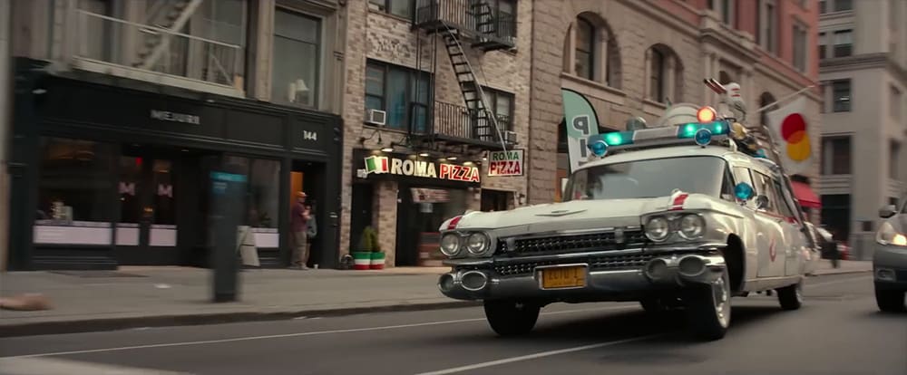 The Ectomobile hearse in 'Ghostbusters: Frozen Empire'