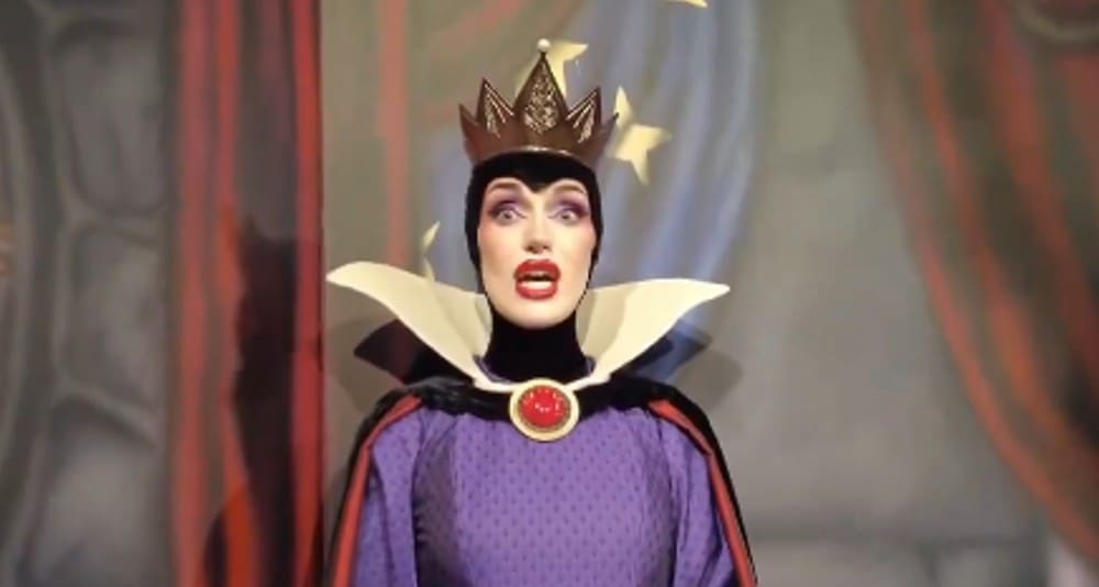 Snow Whites the evil queen being played by a man