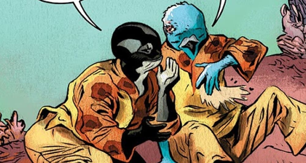 The Blue Bird Sitting with The Whale
at Paradise in Rick Remender's The Sacrificers Issue #3