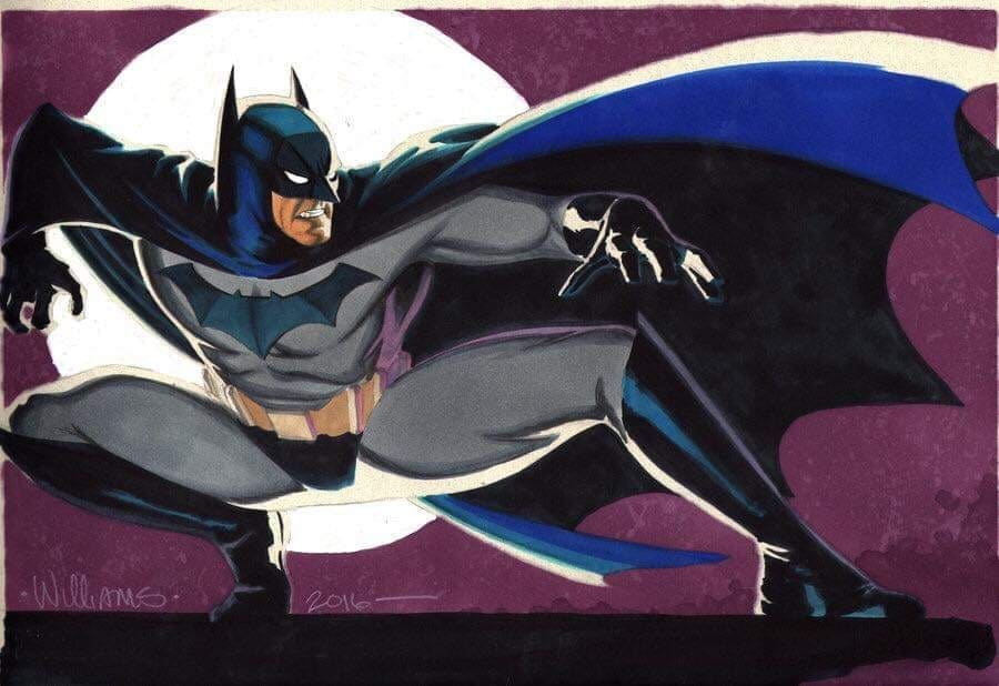 David Williams drawing of Batman, DC Comics